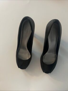 LOFT Black Peep-Toe Heels